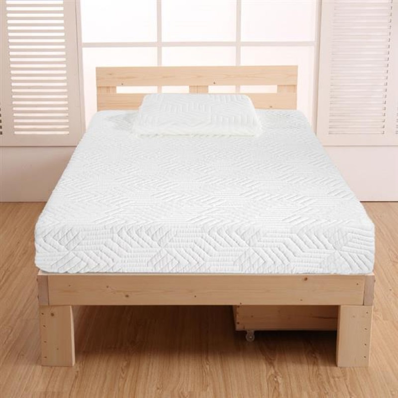 10" Two Layers Traditional Firm High Softness Cotton Mattress with 2 Pillows (Twin Size) White
