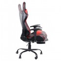 High Back Swivel Chair Racing Gaming Chair Office Chair with Footrest Tier Black & Red