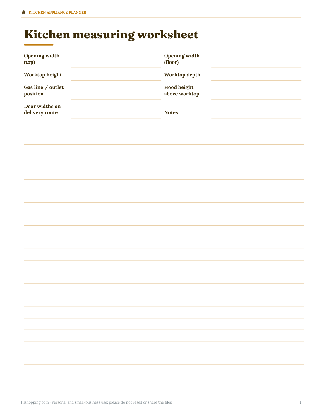 Preview of the first page of Measuring worksheet (DOCX/PDF)